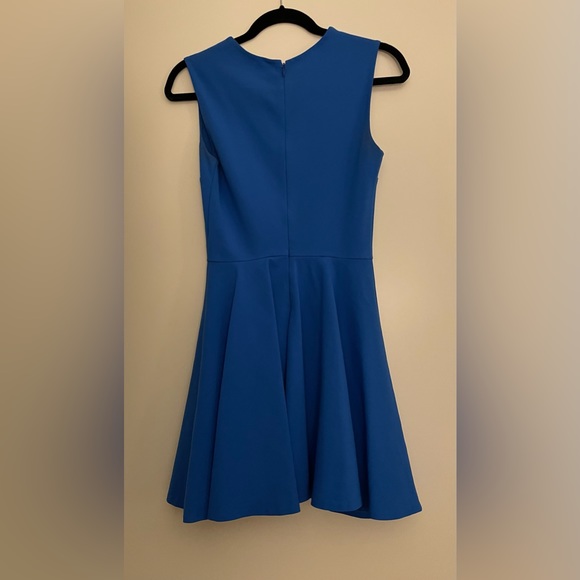 DVF Diane Von Furstenberg Fit Flare Pleated Dress Electric Blue DVF Diane Von Furstenberg Fit Flare Pleated Dress Electric Blue
